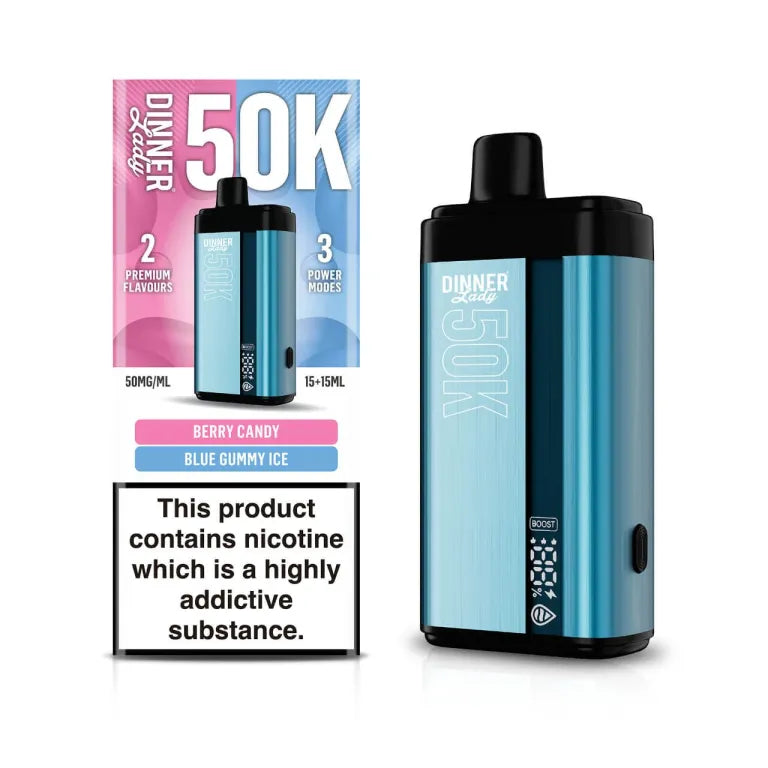 Dinner Lady Dual Flavor – BERRY CANDY / BLUE GUMMY ICE 50,000 Puffs