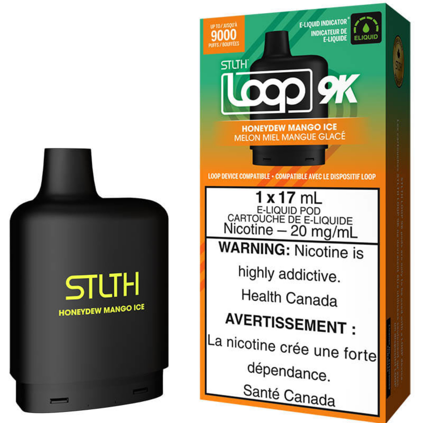 STLTH Loop 9K Honeydew Mango Ice Cartucho