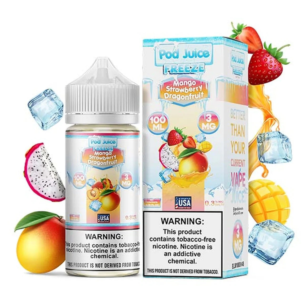 Pod Juice Freeze – Mango Strawberry Dragonfruit Ice | 100ml