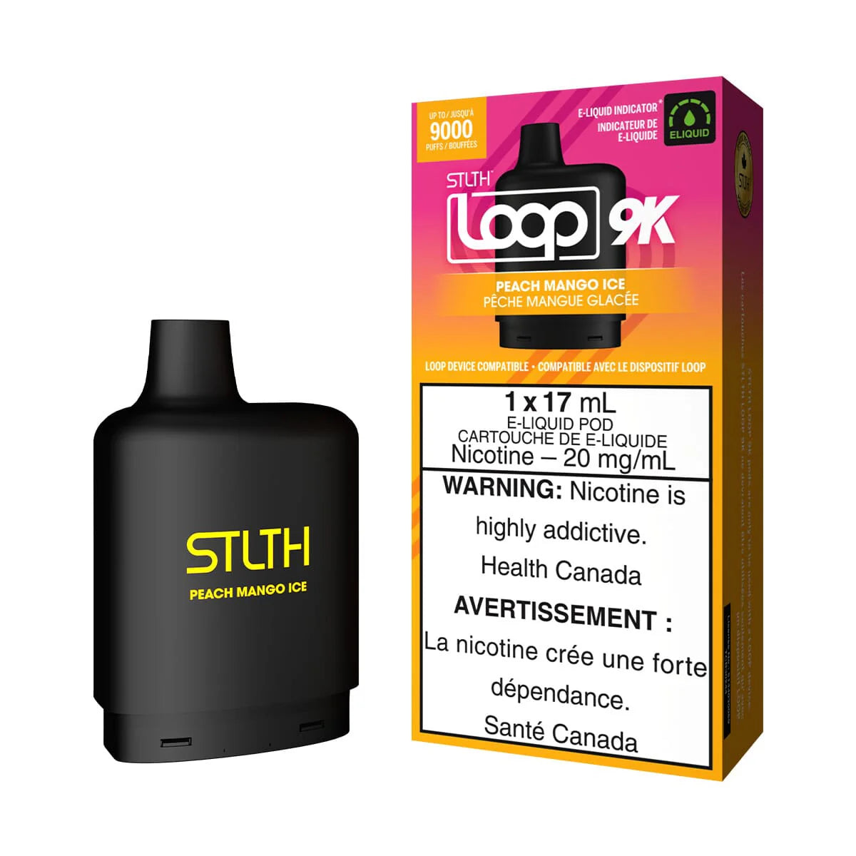 STLTH Loop 9K Peach Mango Ice Cartucho
