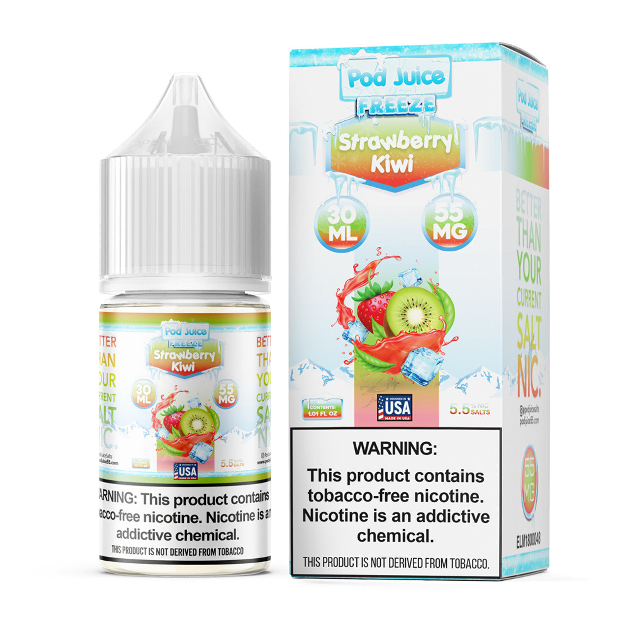 Pod Juice Salt nic Strawberry Kiwi Ice 30ml
