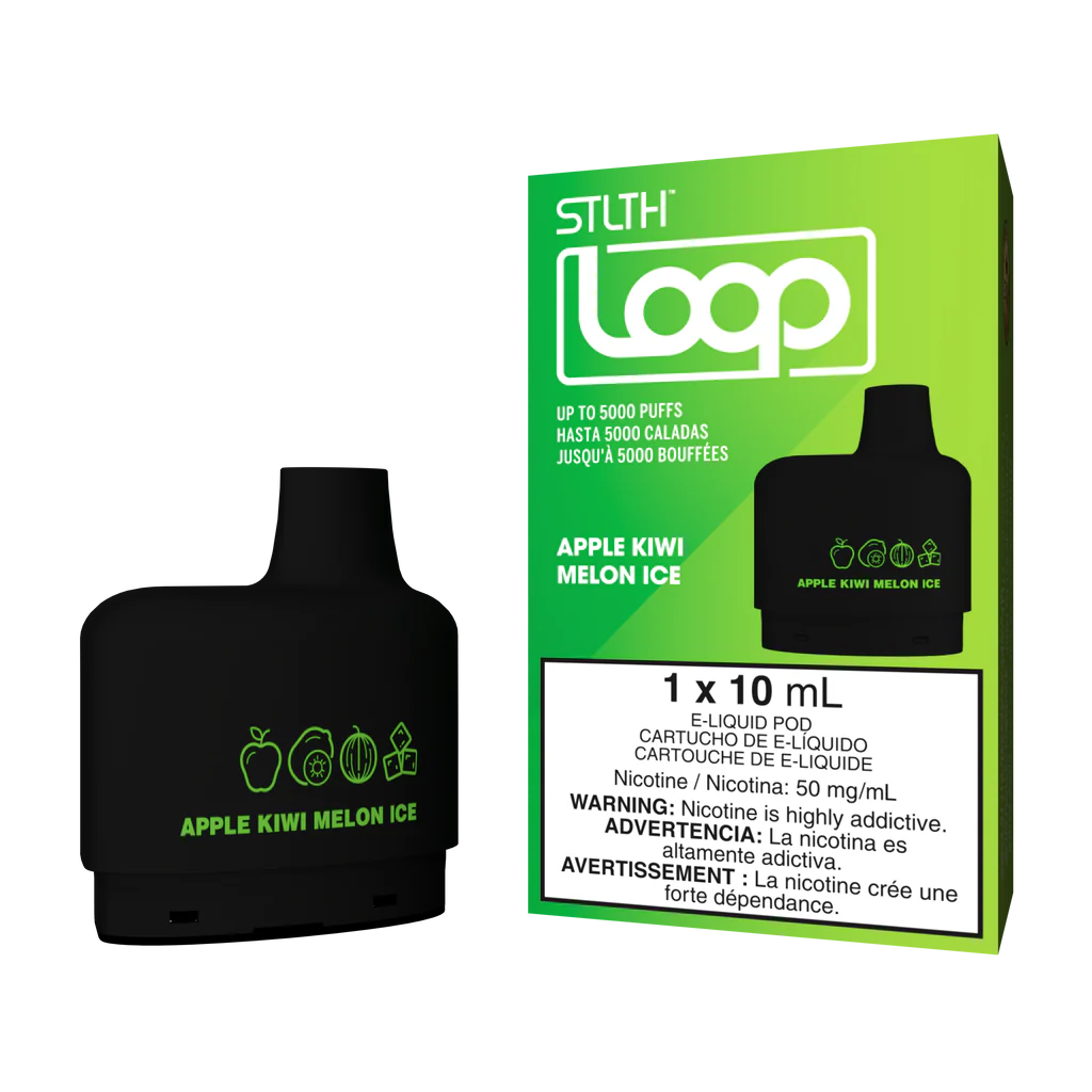 STLTH Loop 5K Apple Kiwi Melon Ice Cartucho