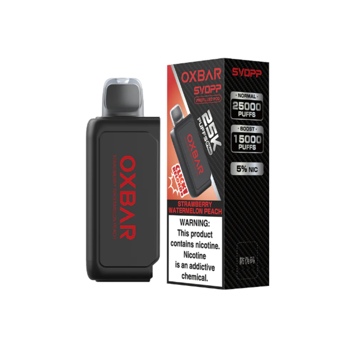 Cartucho Oxbar Svopp Pod Strawberry Watermelon Peach 25000 Puff