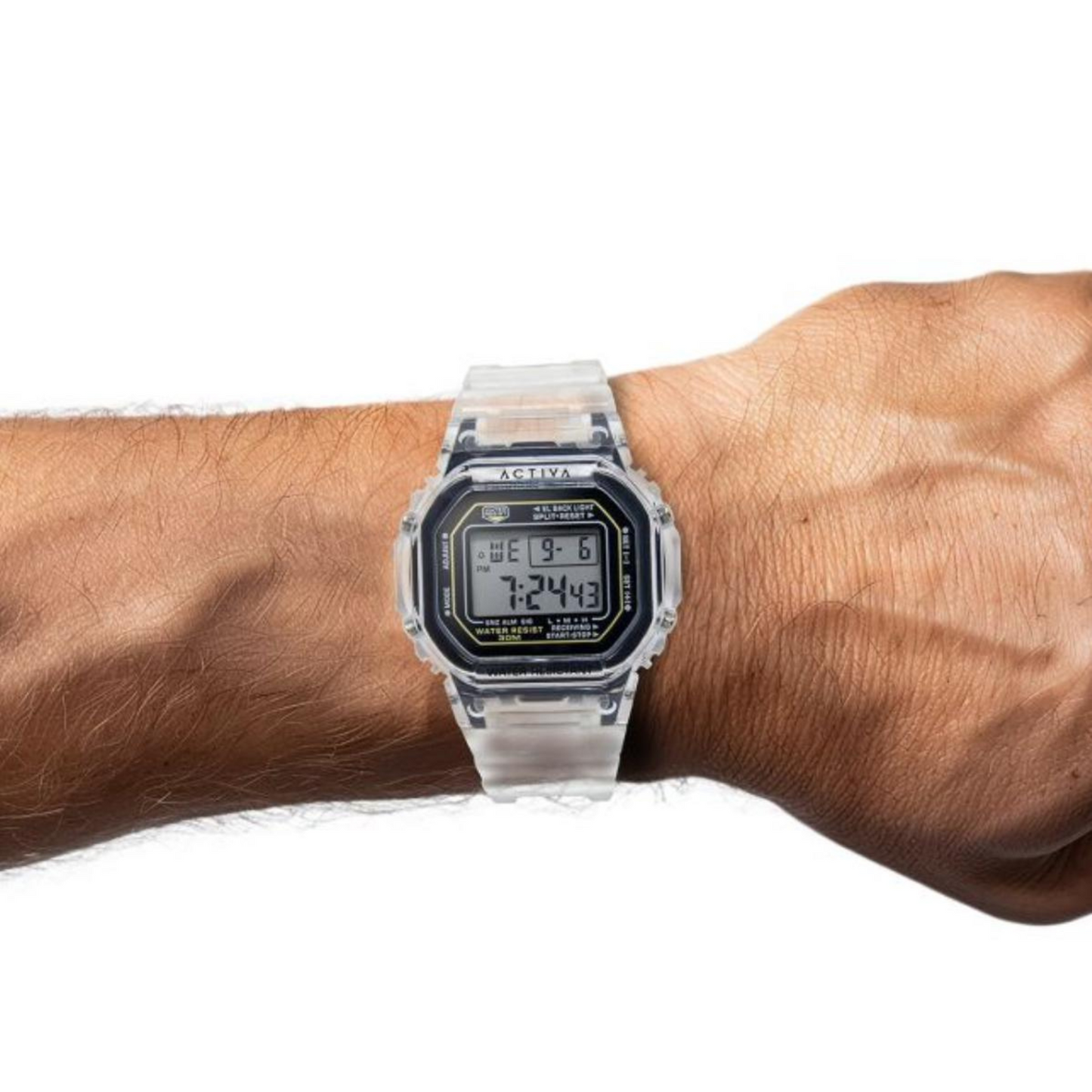 Activa Retro X Invicta Men's Digital Watch - 44.5mm. Transparent