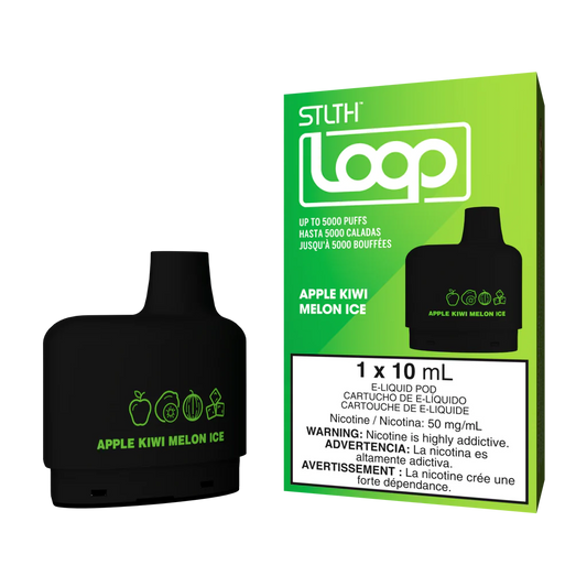 STLTH Loop 5K Apple Kiwi Melon Ice Cartucho