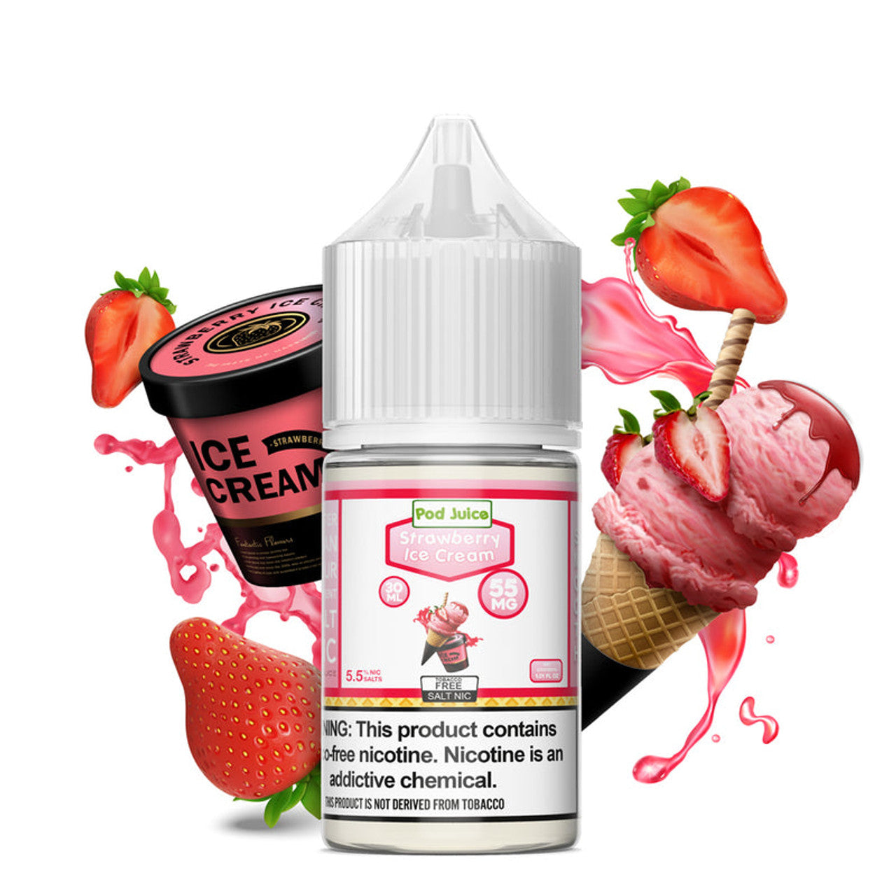 Pod Juice Salt nic Strawberry Ice Cream 30ml