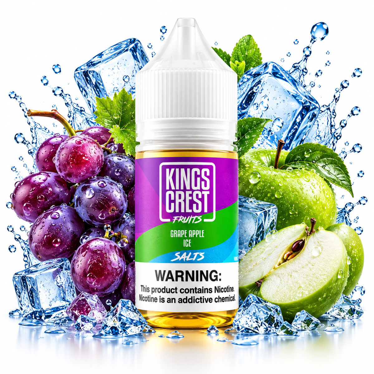 Kings Crest Fruits Grape Apple Ice Salt Nic 30ml