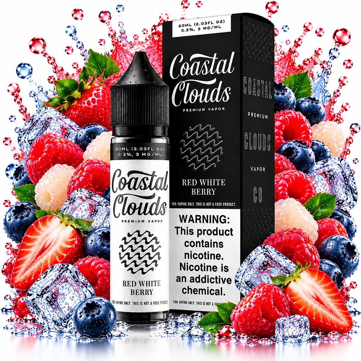 Coastal Clouds Iced Red White and Berry