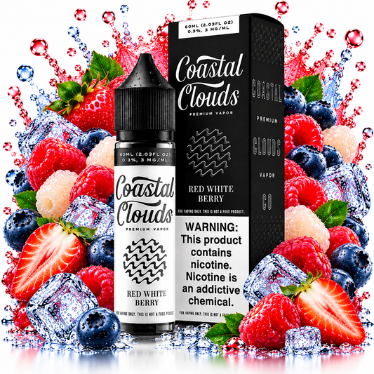 Coastal Clouds Iced Red White and Berry